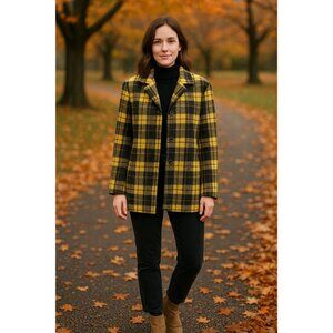 Vintage Olsen Collection WoolBlend Plaid Coat Size 10  Retro ’90s Chic Preppy